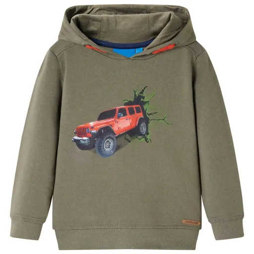 Sweatshirt com Capuz para Criança Cor Caqui 116