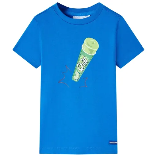 T-Shirt Infantil Azul Brilhante 128