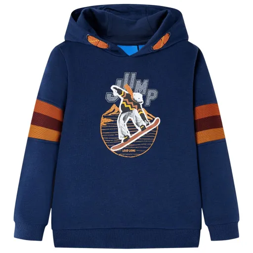 Sweatshirt Infantil com Capuz Azul-Marinho 128