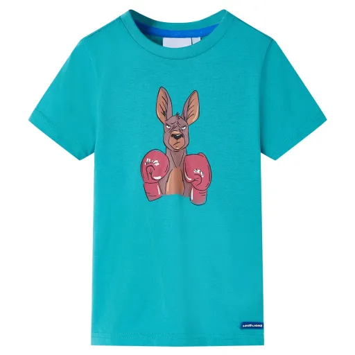 T-Shirt Infantil com Mangas Curtas Menta-Escuro 128