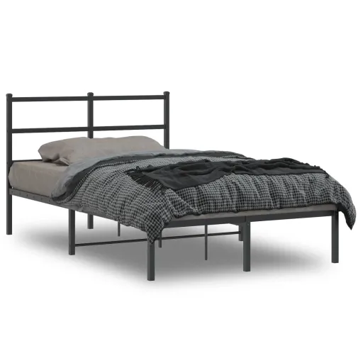 Estrutura de Cama com Cabeceira 120x200 cm Metal Preto