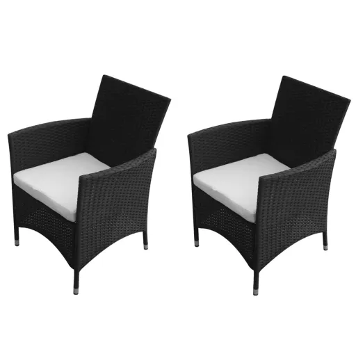 Cadeiras de Jardim   Vime PE Preto (2 pcs)