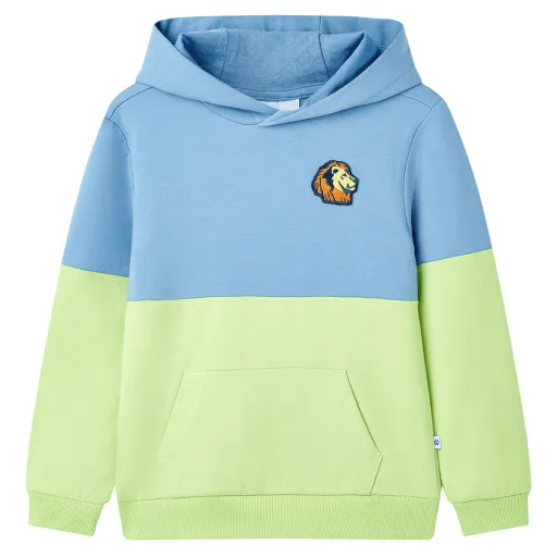 Sweatshirt para Criança com Capuz Azul e Amarelo-Claro 104