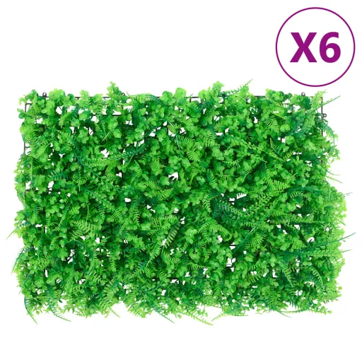 Vedação de Folhas de Feto Artificiais   40x60 cm Verde (6 pcs)