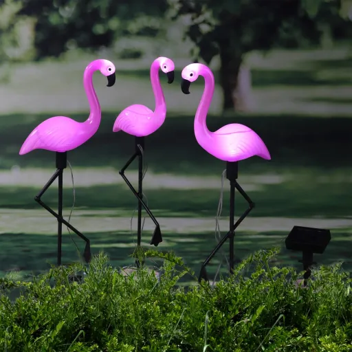 HI Iluminação LED Solar de Jardim Estaca Flamingo   (3 pcs)