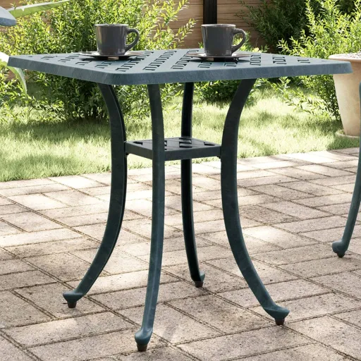 Mesa de Jardim 53x53x53 cm Alumínio Fundido Verde