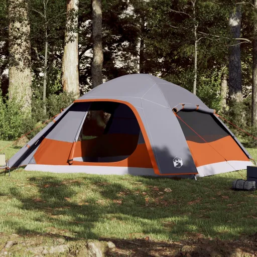 Tenda Familiar em Cúpula para 6 Pessoas Impermeável Cinza