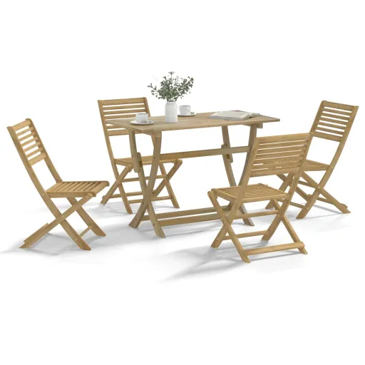 Conjunto de Jantar p/ Jardim   Madeira de Acácia Maciça (5 pcs)