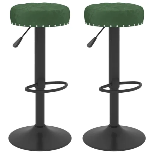 Bancos de Bar   Veludo Verde-Escuro (2 pcs)