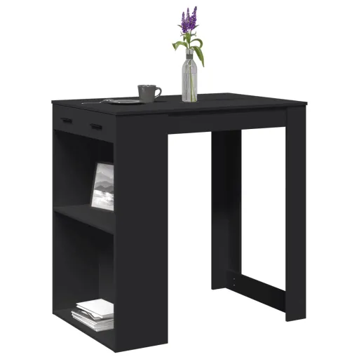 Mesa de Bar 102x70x103,5 cm Derivados de Madeira Preto