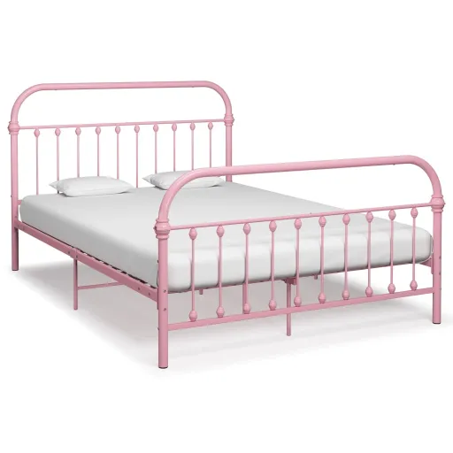 Estrutura de Cama 140x200 cm Metal Rosa