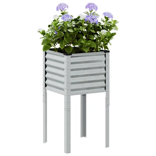 Vaso/Floreira de Jardim 45x45x88 cm Aço Galvanizado