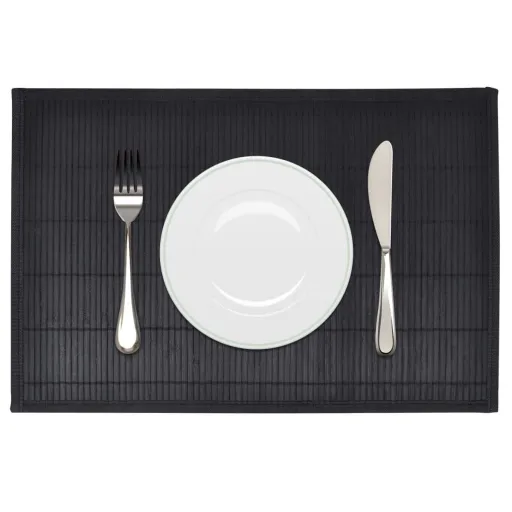 Individuais de Mesa em Bambu   30 x 45 cm Preto (6 pcs)