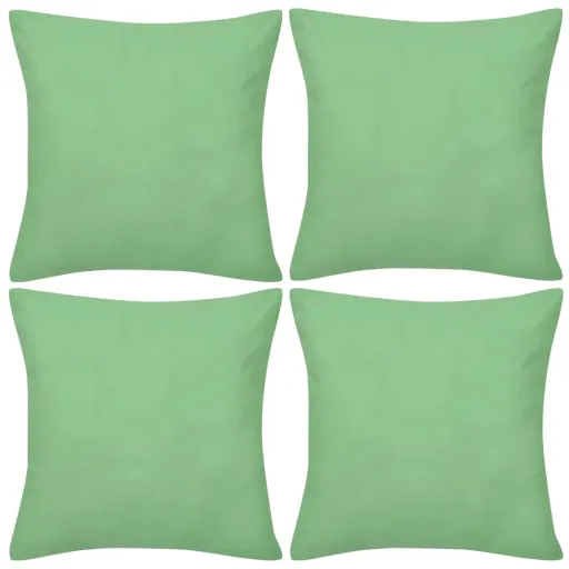 4 Apple Green Cushion Covers Cotton 40 x 40 cm