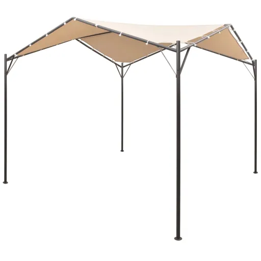 Gazebo Tenda com Toldo 4x4 m Aço Bege