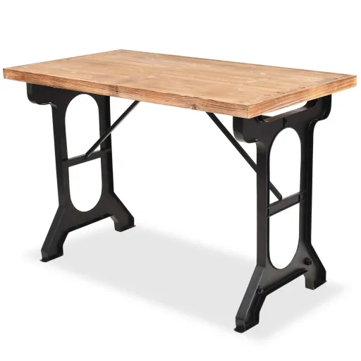 Mesa de Jantar Madeira de Abeto Maciça 122x65x82 cm