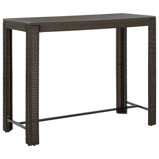 Mesa de Bar para Jardim 140,5x60,5x110,5 cm Vime PE Castanho