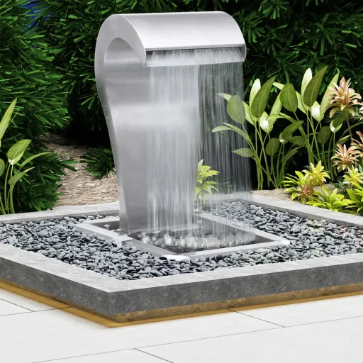 Cascata de Jardim 52,4x34,2x82 cm Aço Inoxidável Prateado