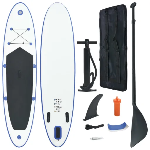 Prancha de Paddle SUP Insuflável Azul e Branco