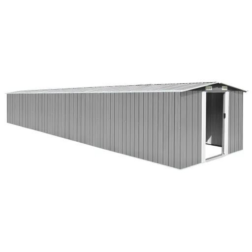 Abrigo de Jardim 257x779x181 cm Aço Galvanizado Cinzento