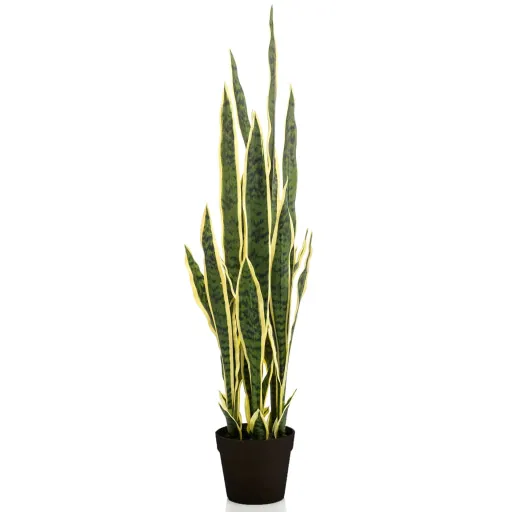 Emerald Planta Artificial Sanseveria em Vaso Plástico 97 cm