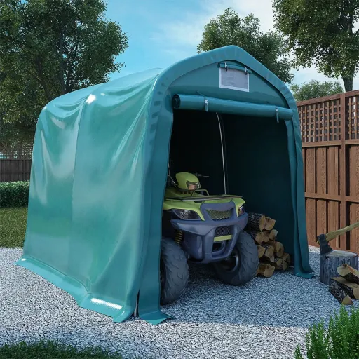 Tenda de Garagem em PVC 2,4x2,4 m Verde