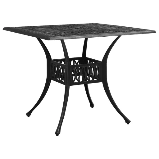 Mesa de Jardim 90x90x73 cm Alumínio Fundido Preto