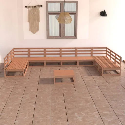 Conjunto Lounge de Jardim Pinho Maciço (11 pcs)