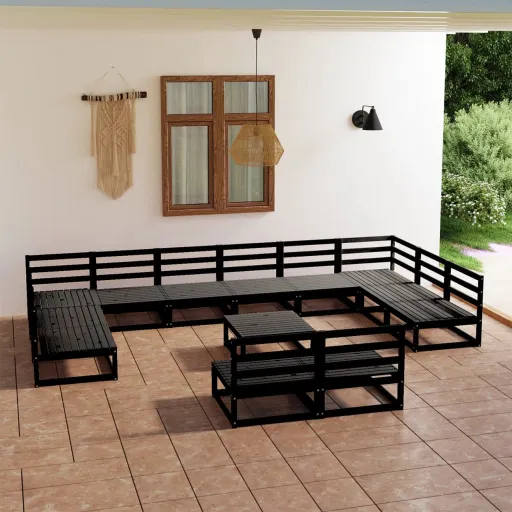 Conjunto Lounge de Jardim Pinho Maciço (13 pcs)