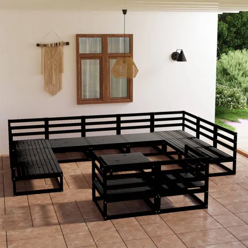 Conjunto Lounge de Jardim Pinho Maciço (12 pcs)