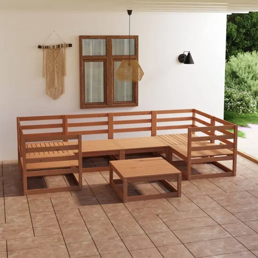 Conjunto Lounge de Jardim Pinho Maciço (7 pcs)