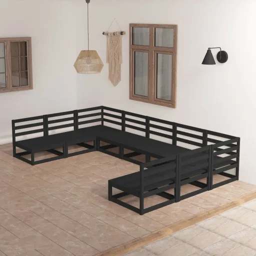 Conjunto Lounge de Jardim Pinho Maciço (9 pcs)