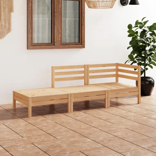 Conjunto Lounge de Jardim Pinho Maciço (3 pcs)