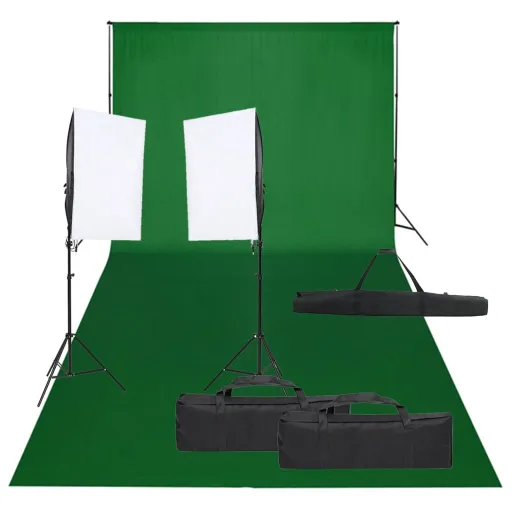 Kit de Estúdio Fotográfico com Conjunto de Iluminação e Fundo