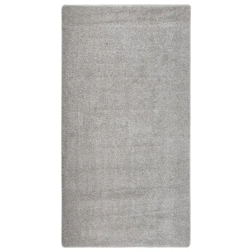 Tapete Shaggy 80x150 cm Antiderrapante Cinzento-Claro