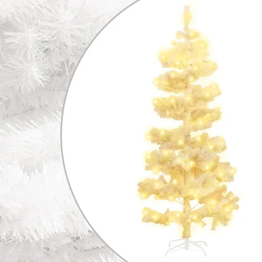 Árvore de Natal Rotativa Pré-Iluminada + Suporte PVC Branco