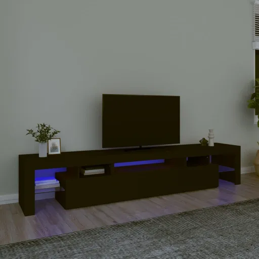 Móvel de TV com Luzes LED 215x36,5x40 cm Preto