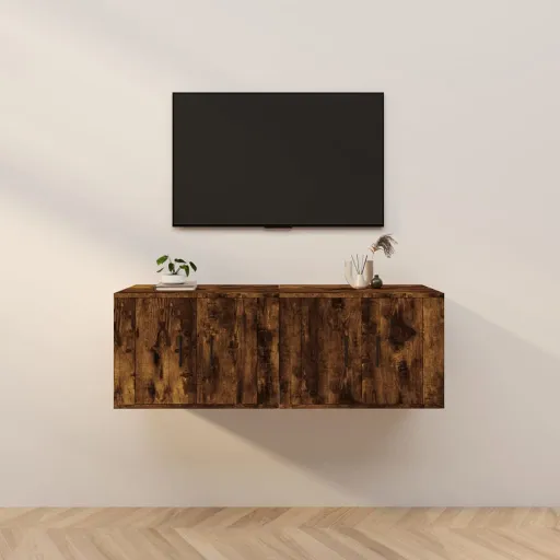 Móveis de TV de Parede   57x34,5x40 cm Carvalho Fumado (2 pcs)