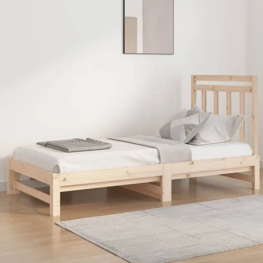 Estrutura Sofá-Cama de Puxar 2x(90x190) cm Pinho Maciço