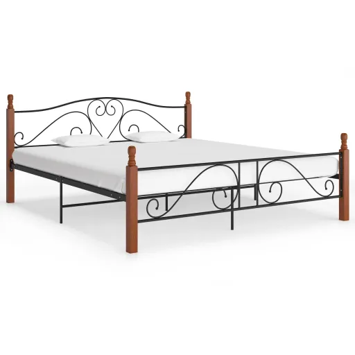 Estrutura de Cama 200x200 cm Metal Preto