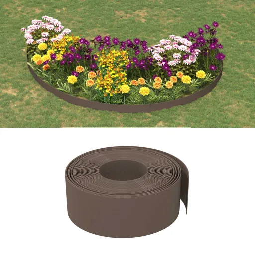 Bordas de Jardim   10 m 20 cm Polietileno Castanho (2 pcs)