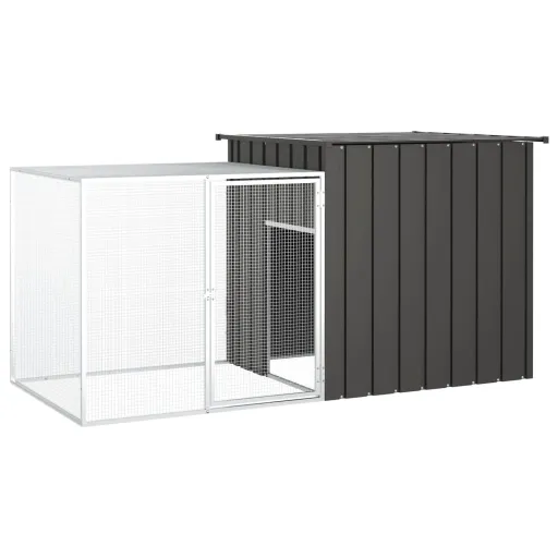 Gaiola p/ Coelhos 200x91x100 cm Aço Galvanizado Antracite