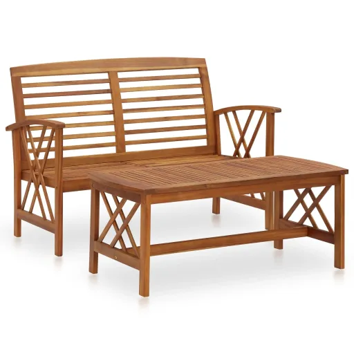 Conjunto Lounge de Jardim Madeira de Acácia Maciça (2 pcs)