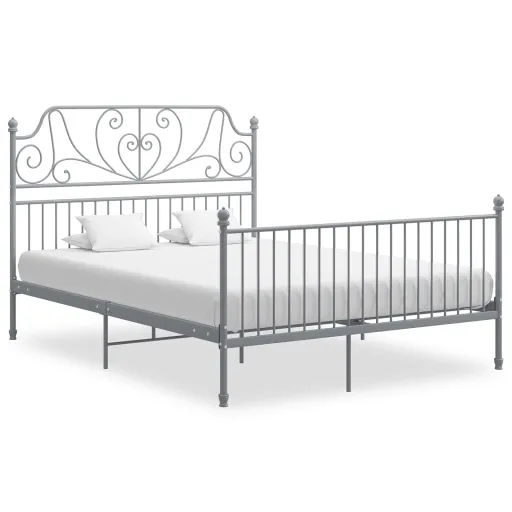 Estrutura de Cama Metal 160x200 cm Cinzento