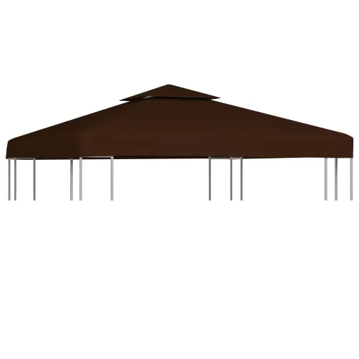 Cobertura Gazebo c/ 2 Camadas 310 g/m² 3x3 m Castanho