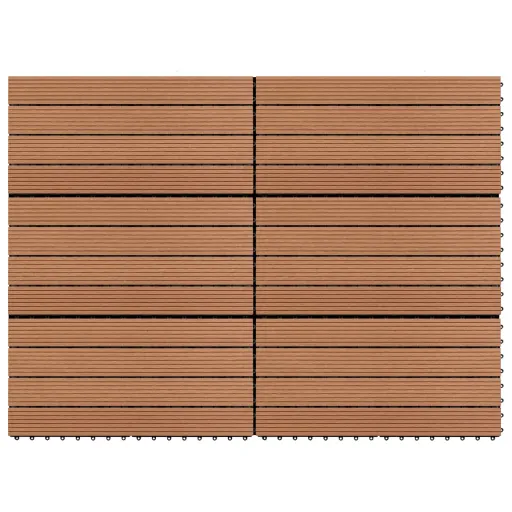 Ladrilhos 60x30 cm   1m² WPC Castanho (6 pcs)