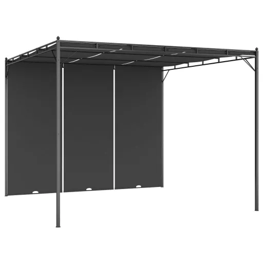 Gazebo de Jardim com Cortina Lateral 3x3x2,25m Antracite