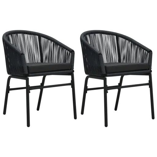 Cadeiras de Jardim   Vime PE Preto (2 pcs)