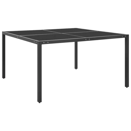 Mesa de Jardim 130x130x72 cm Aço e Vidro Antracite