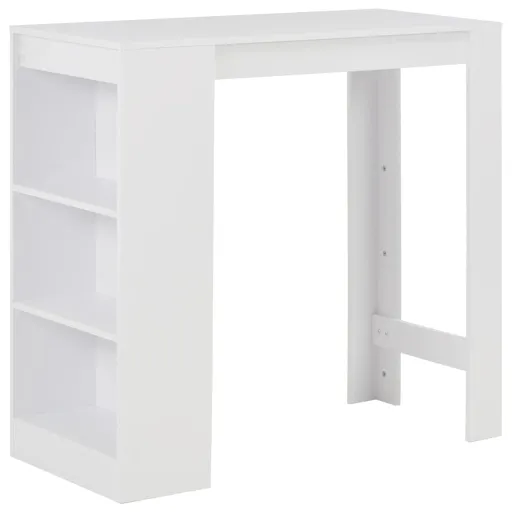 Mesa de Bar com Prateleira Branco 110x50x103 cm